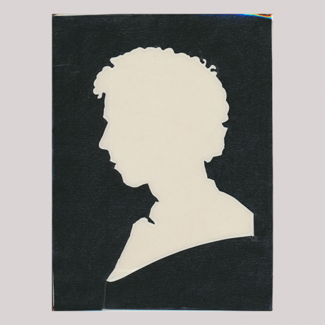 
        Front of silhouette, with man looking left.